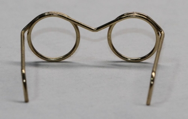 Brille ca. 3,3 cm gold ohne Gläser für Teddies oder Puppen Accessoire Requisite