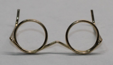Brille ca. 3,3 cm gold ohne Gläser für Teddies oder Puppen Accessoire Requisite