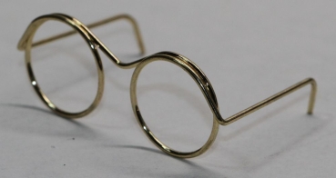Brille ca. 4 cm gold ohne Gläser für Teddies oder Puppen Accessoire Requisite