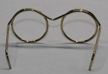 Brille ca. 4 cm gold ohne Gläser für Teddies oder Puppen Accessoire Requisite