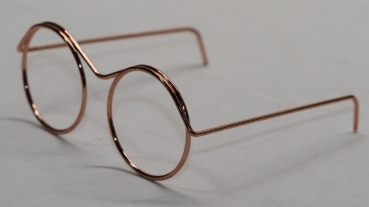 Brille ca. 5,4 cm rosegold ohne Gläser für Teddies oder Puppen Accessoire Requisite