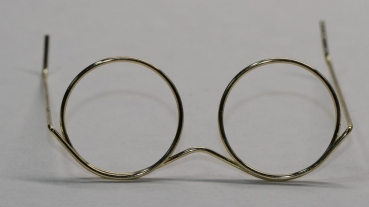 Brille ca. 5,5 cm gold ohne Gläser für Teddies oder Puppen Accessoire Requisite