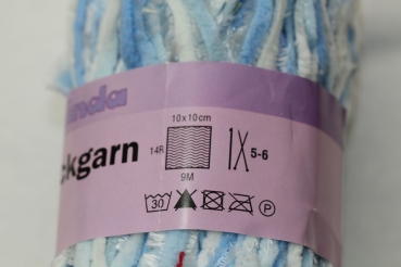 Wolle Belinda Effekt-Strickgarn 50 g 71 % Polyamid 29 % Polyester hellblau weiß