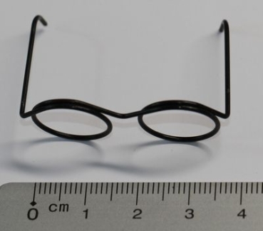 Brille ca. 4 cm schwarz ohne Gläser für Teddies oder Puppen Accessoire Requisite