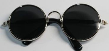 Brille Sonnenbrille 8 cm silber dunkle Gläser für Teddies oder Puppen Accessoire Requisite