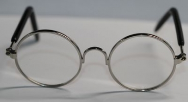 Brille 8 cm silber klare Gläser für Teddies oder Puppen Accessoire Requisite