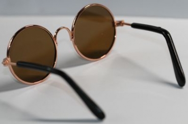 Brille Sonnenbrille 8 cm kupfer braune Gläser für Teddies oder Puppen Accessoire Requisite