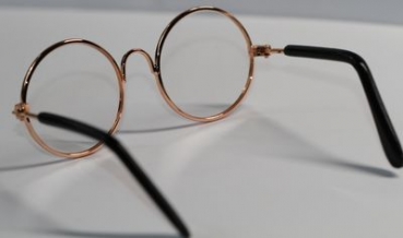 Brille 8 cm kupfer klare Gläser für Teddies oder Puppen Accessoire Requisite