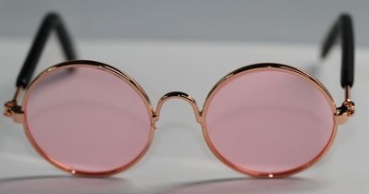 Brille Sonnenbrille 8 cm kupfer rosa Gläser für Teddies oder Puppen Accessoire Requisite