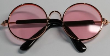 Brille Sonnenbrille 8 cm kupfer rosa Gläser für Teddies oder Puppen Accessoire Requisite