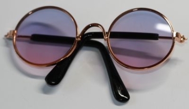 Brille Sonnenbrille 8 cm kupfer rosa-hellblau Gläser für Teddies oder Puppen Accessoire Requisite