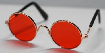 Brille Sonnenbrille 8 cm kupfer orange Gläser für Teddies oder Puppen Accessoire Requisite