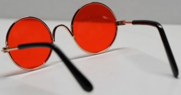 Brille Sonnenbrille 8 cm kupfer orange Gläser für Teddies oder Puppen Accessoire Requisite