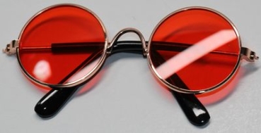 Brille Sonnenbrille 8 cm kupfer orange Gläser für Teddies oder Puppen Accessoire Requisite
