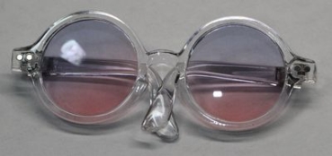 Brille Sonnenbrille 9 cm klarer Kunststoff blau-rosa Gläser für Teddies oder Puppen Accessoire Requisite