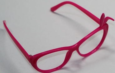 Brille 12 cm pink ohne Gläser aus Kunststoff für Teddies oder Puppen Accessoire Requisite