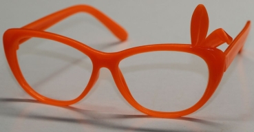 Brille 12 cm orange ohne Gläser aus Kunststoff für Teddies oder Puppen Accessoire Requisite