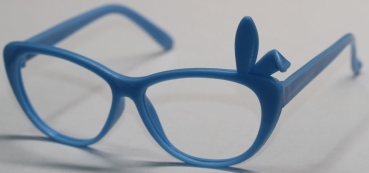 Brille 12 cm hellblau ohne Gläser aus Kunststoff für Teddies oder Puppen Accessoire Requisite