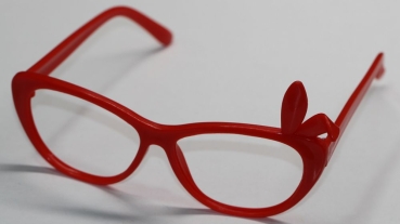Brille 12 cm rot ohne Gläser aus Kunststoff für Teddies oder Puppen Accessoire Requisite
