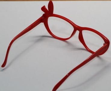 Brille 12 cm rot ohne Gläser aus Kunststoff für Teddies oder Puppen Accessoire Requisite