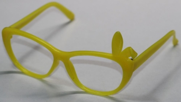 Brille 12 cm gelb ohne Gläser aus Kunststoff für Teddies oder Puppen Accessoire Requisite