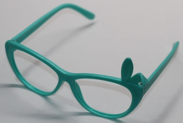 Brille 12 cm türkis ohne Gläser aus Kunststoff für Teddies oder Puppen Accessoire Requisite