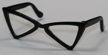 Brille 8,5 cm Kunststoff schwarz transparente Gläser für Teddies oder Puppen Accessoire Requisite