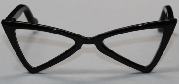 Brille 8,5 cm Kunststoff schwarz transparente Gläser für Teddies oder Puppen Accessoire Requisite