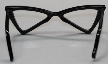 Brille 8,5 cm Kunststoff schwarz transparente Gläser für Teddies oder Puppen Accessoire Requisite