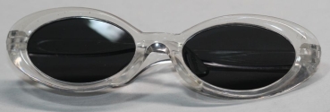 Brille 8,5 cm Kunststoff transparent schwarze Gläser für Teddies oder Puppen Accessoire Requisite