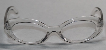 Brille 8,5 cm Kunststoff transparent durchsichtige Gläser für Teddies oder Puppen Accessoire Requisite