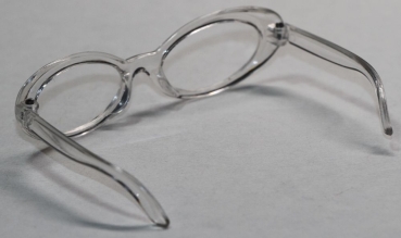 Brille 8,5 cm Kunststoff transparent durchsichtige Gläser für Teddies oder Puppen Accessoire Requisite