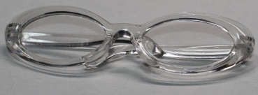 Brille 8,5 cm Kunststoff transparent durchsichtige Gläser für Teddies oder Puppen Accessoire Requisite