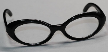 Brille 8,5 cm Kunststoff schwarz transparente Gläser für Teddies oder Puppen Accessoire Requisite