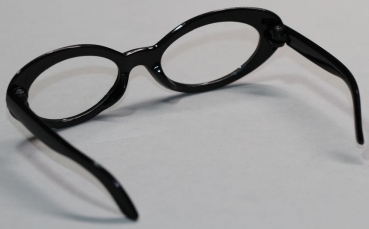 Brille 8,5 cm Kunststoff schwarz transparente Gläser für Teddies oder Puppen Accessoire Requisite