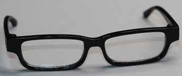 Brille 9 cm Kunststoff schwarz Gläser transparent für Teddies oder Puppen Accessoire Requisite