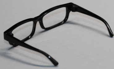 Brille 9 cm Kunststoff schwarz Gläser transparent für Teddies oder Puppen Accessoire Requisite