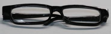 Brille 9 cm Kunststoff schwarz Gläser transparent für Teddies oder Puppen Accessoire Requisite