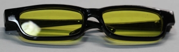Brille 9 cm Kunststoff schwarz Gläser gelb für Teddies oder Puppen Accessoire Requisite