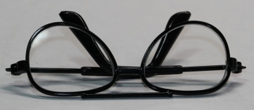 Brille 6,5 cm schwarz transparente Gläser für Teddies oder Puppen Accessoire Requisite