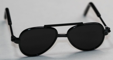 Brille 6,5 cm schwarz Gläser schwarz für Teddies oder Puppen Accessoire Requisite