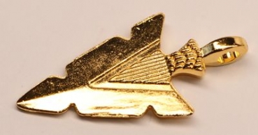 1 Anhänger Charm Pfeilspitze aus Metall goldfarben ca. 30 mm x 15 mm