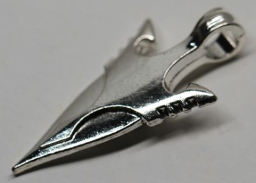 1 Anhänger Charm Pfeilspitze aus Metall silberfarben ca. 46 mm x 23 mm