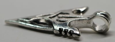 1 Anhänger Charm Pfeilspitze aus Metall silberfarben ca. 46 mm x 23 mm