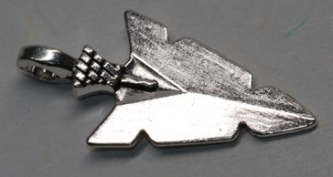 1 Anhänger Charm Pfeilspitze aus Metall silberfarben ca. 30 mm x 15 mm