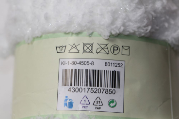 Preview: Wolle Chenille weiß Glitzer 50 g 85 % Polyester 15 % Nylon Restposten Sonderpreis