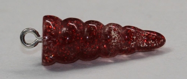 1 Einhorn-Horn 24,9 x 9,4 mm Glitter rot