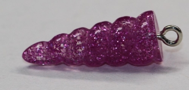 1 Einhorn-Horn 24,3 x 9,2 mm Glitter beere