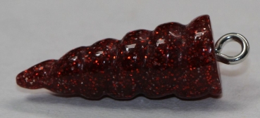 1 Einhorn-Horn 23,3 x 9,1  mm Glitter dunkelrot