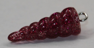 1 Einhorn-Horn 25,1 x 9,7 mm Glitter weinrot
